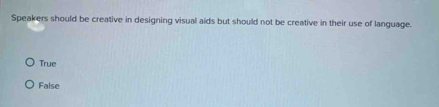 speakers should be creative in designing visual aids but should not be …