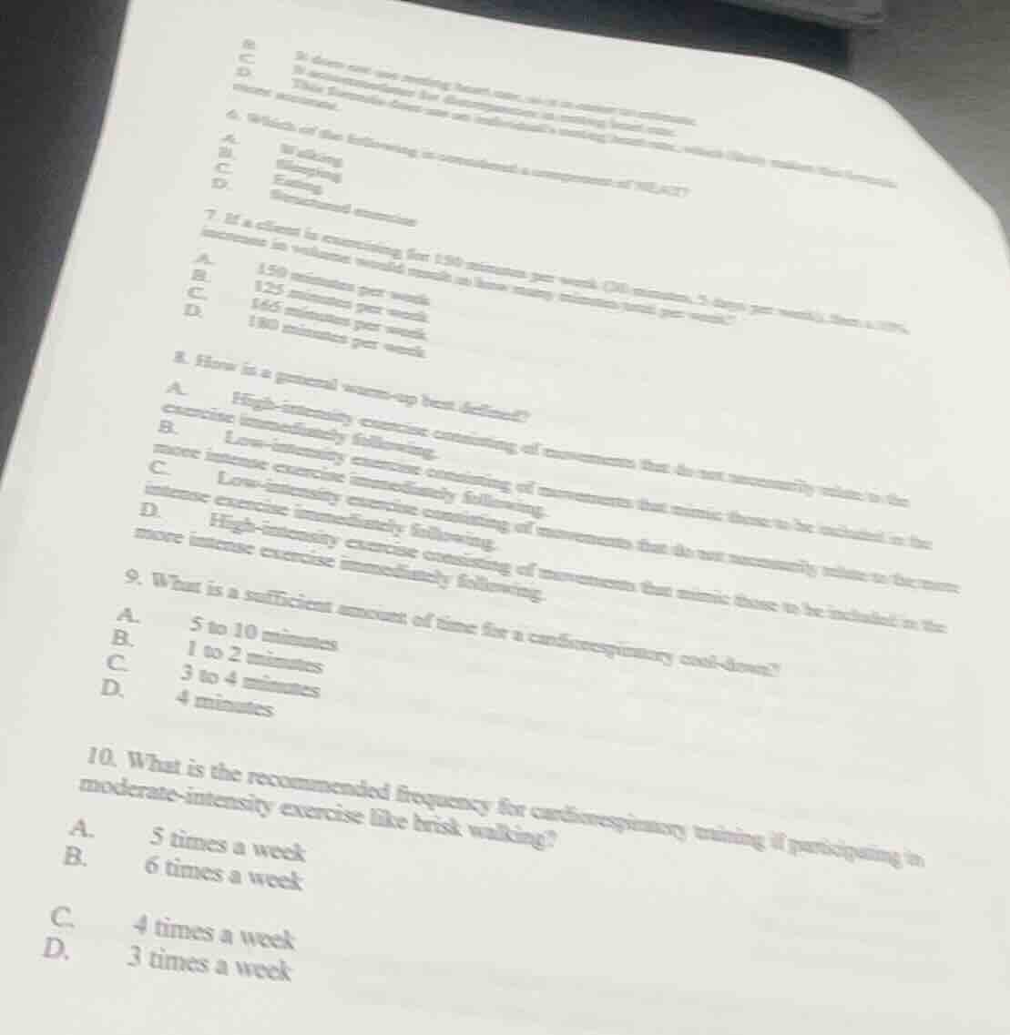 b. it does not use resting heart rate, so it is easier to estimate. c. …