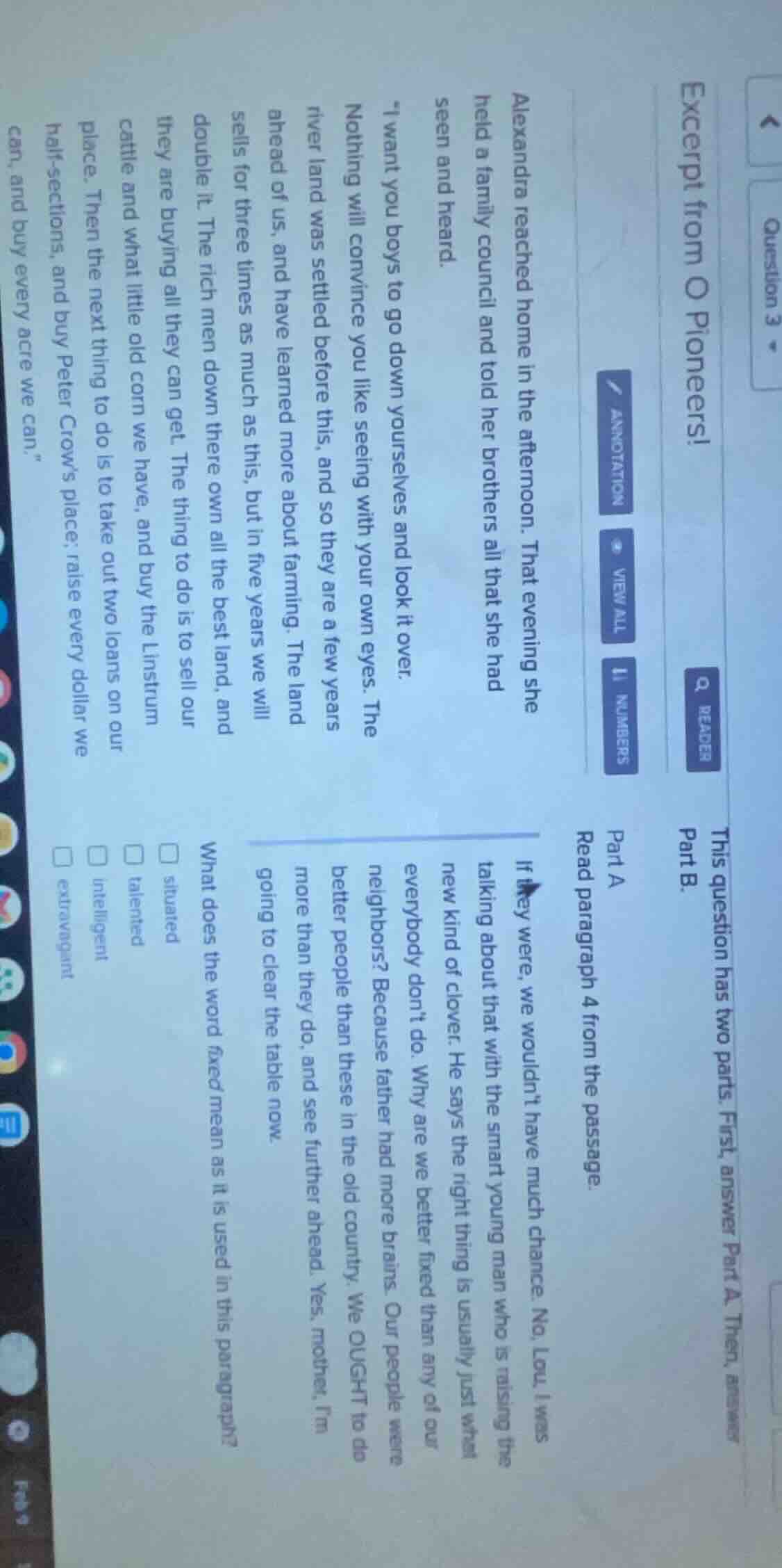 question 3excerpt from o pioneers!alexandra reached home in the afterno…