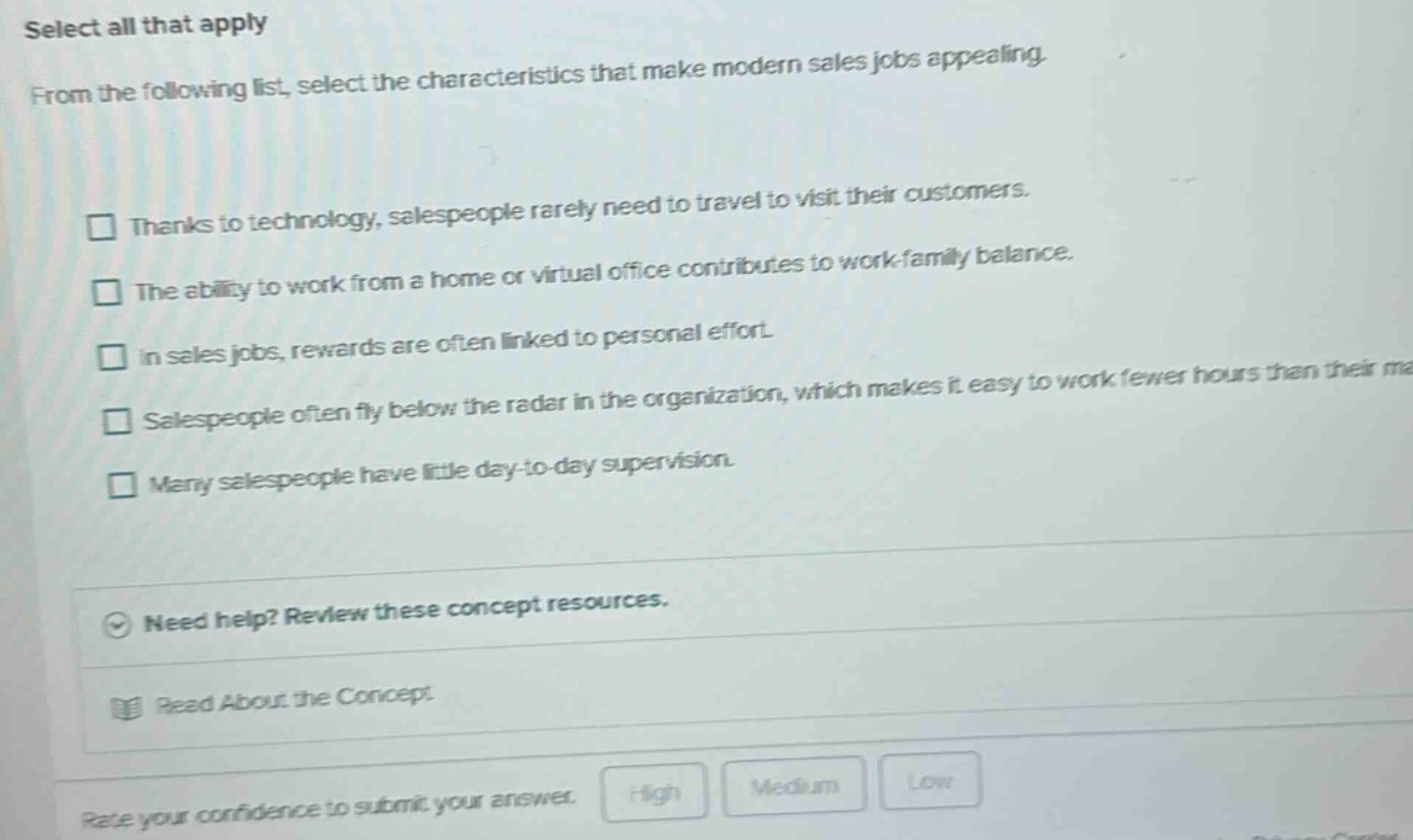 select all that apply from the following list, select the characteristi…