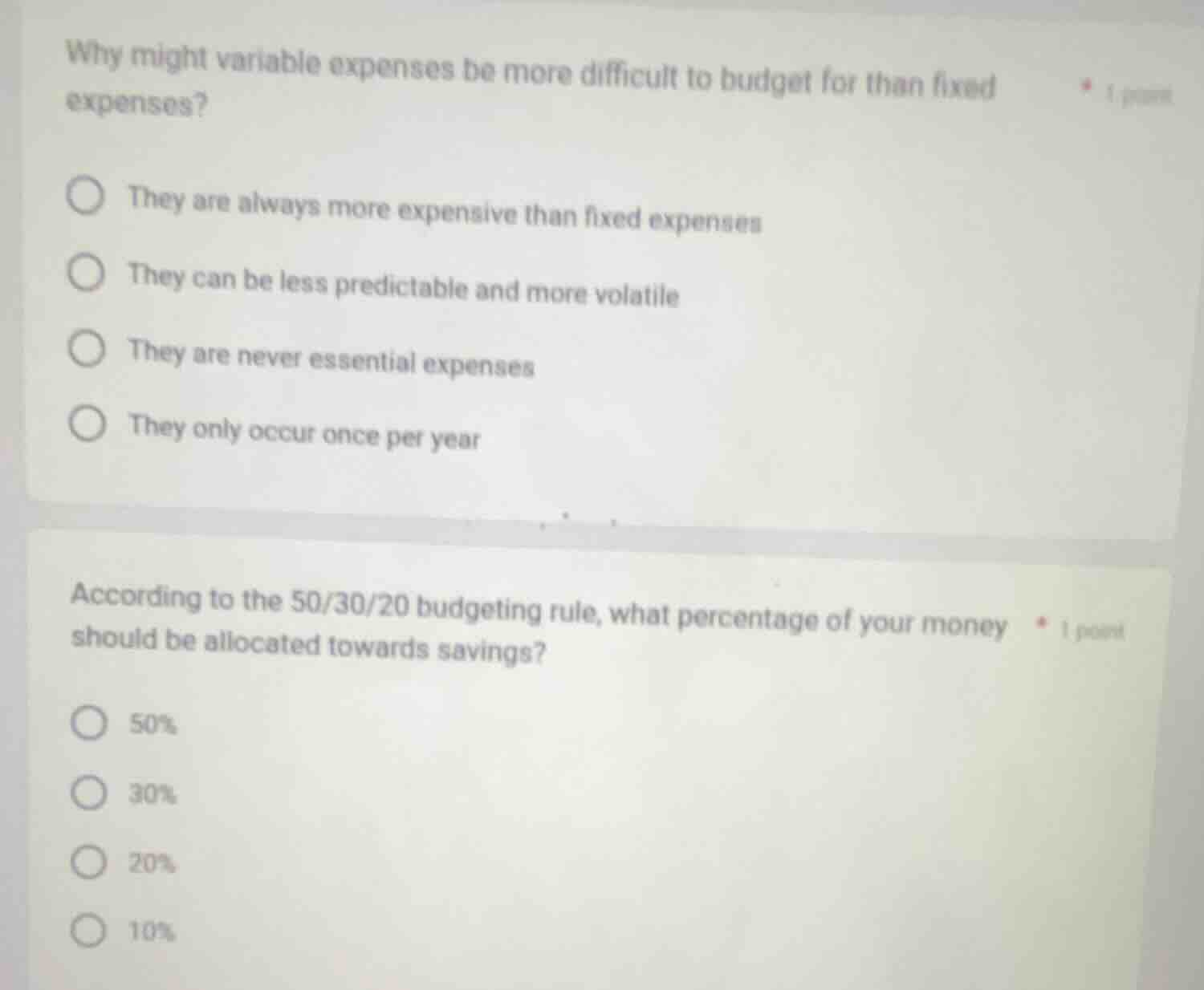 1. why might variable expenses be more difficult to budget for than fix…
