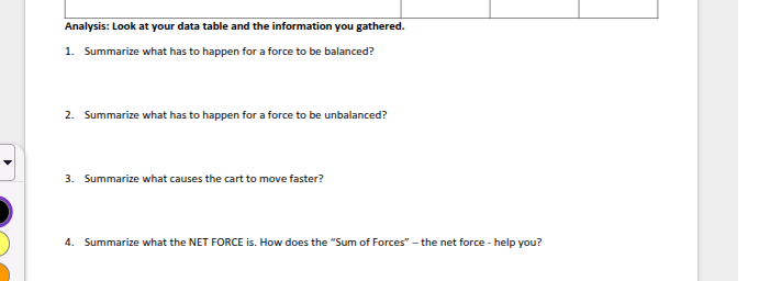 analysis: look at your data table and the information you gathered. 1. …
