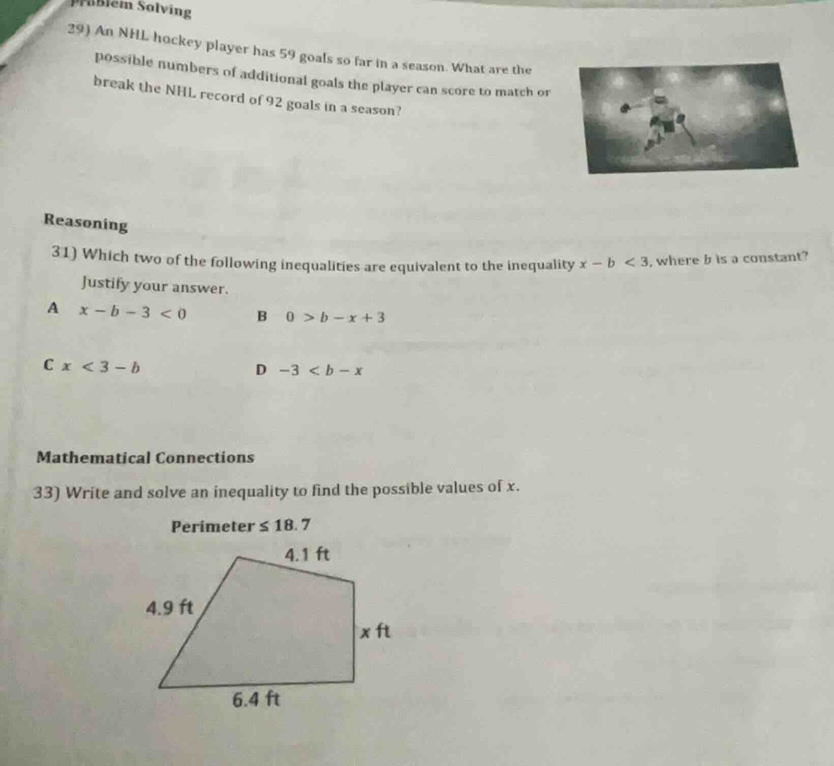 problem solving 29) an nhl hockey player has 59 goals so far in a seaso…