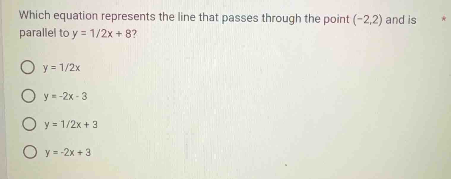 which equation represents the line that passes through the point $(-2,2…