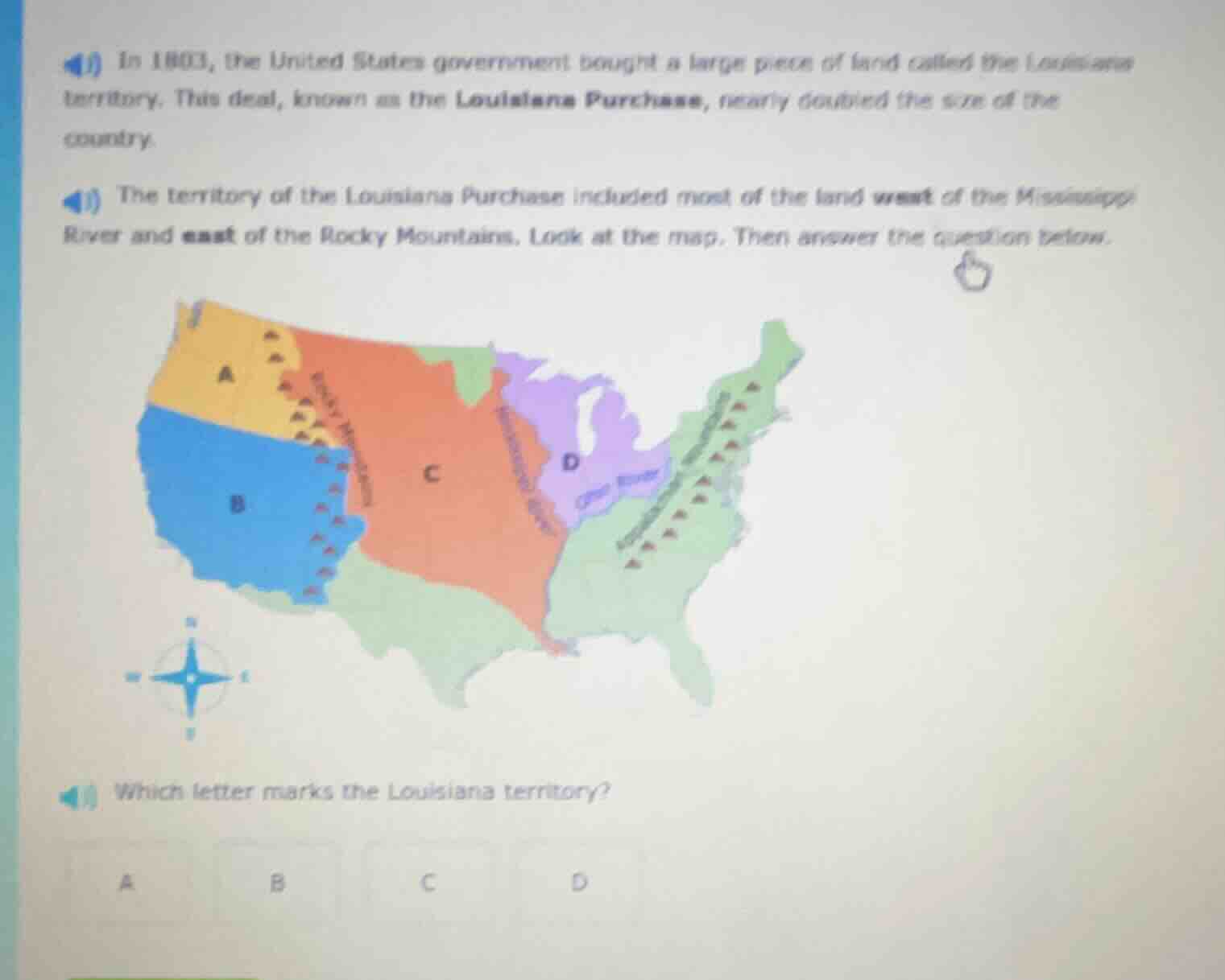 1) in 1803, the united states government bought a large piece of land c…