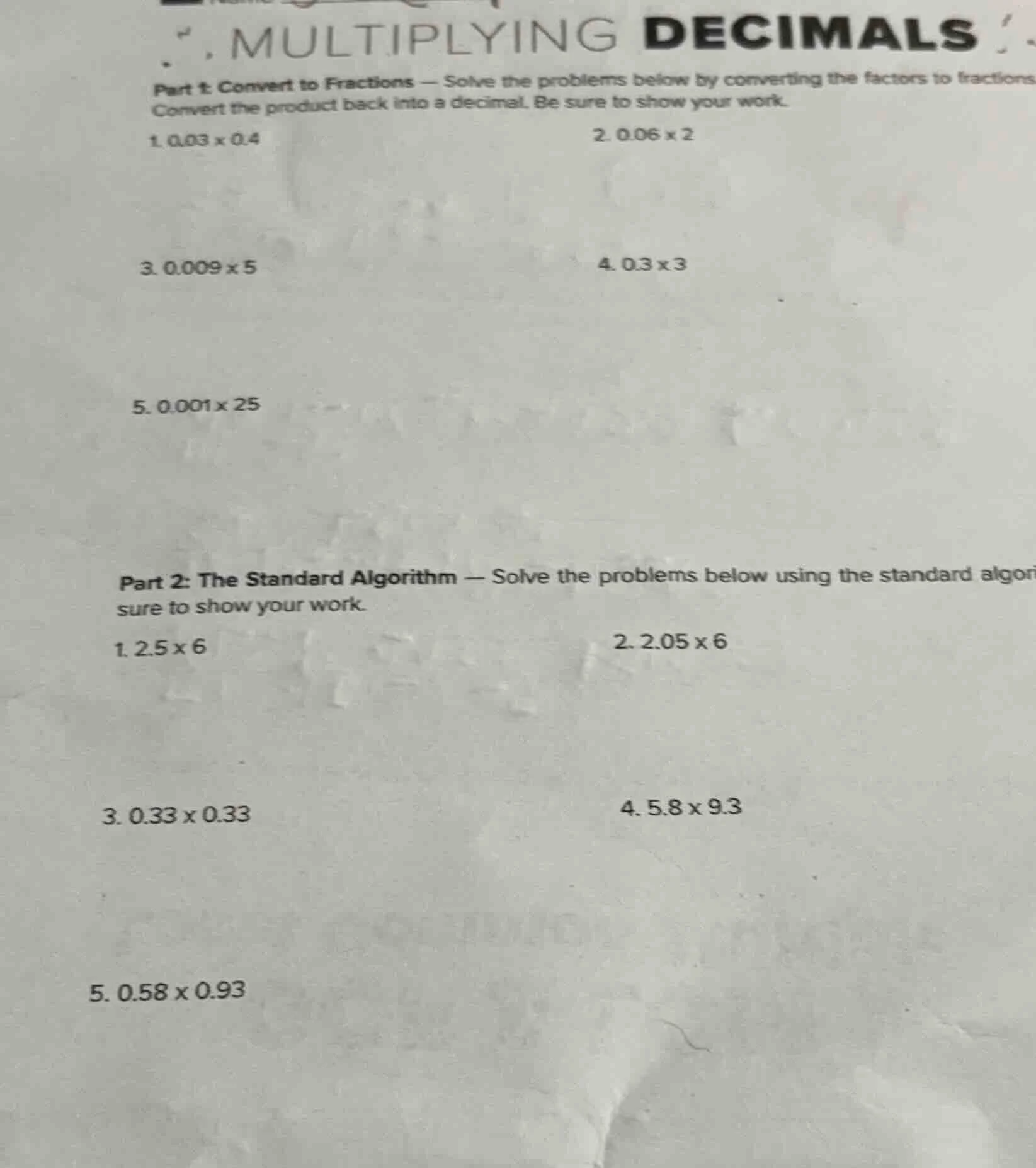 multiplying decimals part 1: convert to fractions — solve the problems …