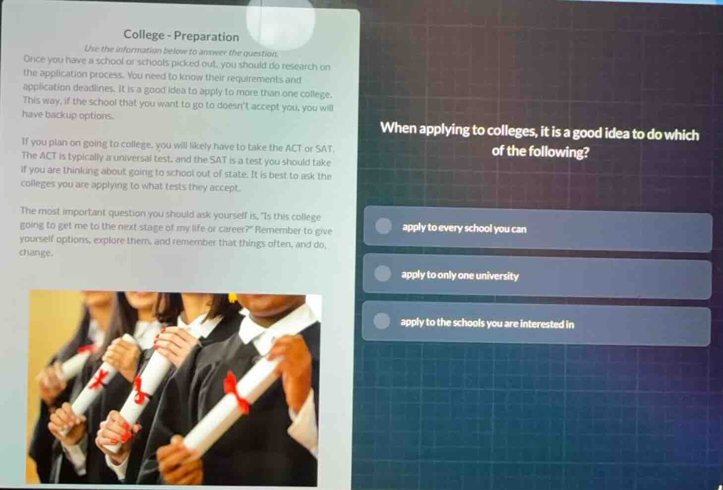 college - preparation use the information below to answer the question.…