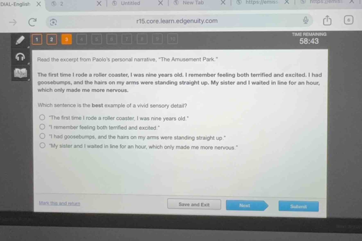 read the excerpt from paolos personal narrative, \the amusement park.\ …