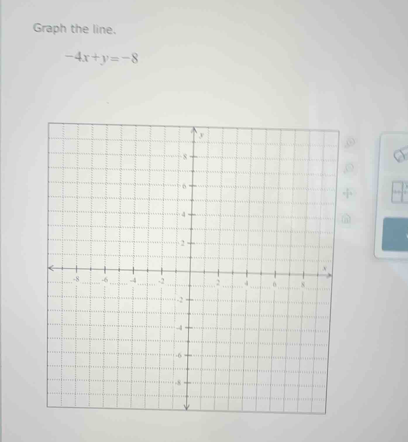 graph the line. $-4x+y=-8$