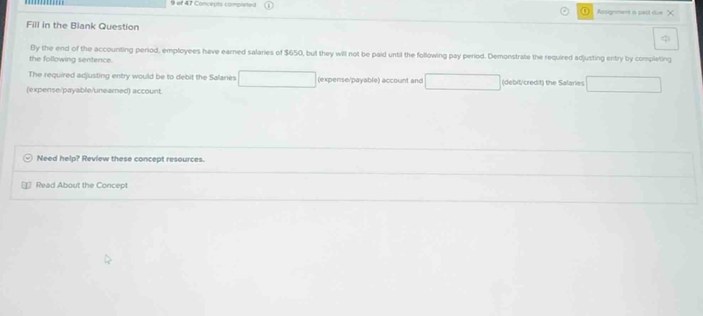 9 of 47 concepts completedfill in the blank questionby the end of the a…