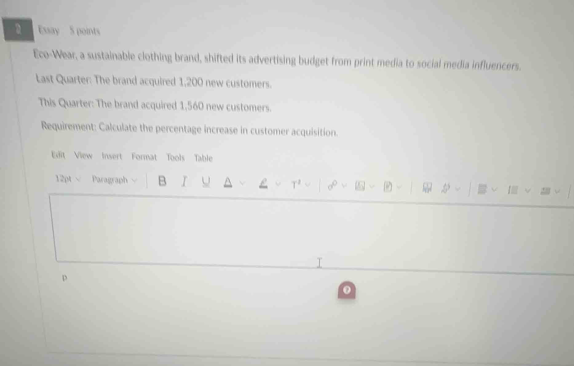 2 essay 5 points eco-wear, a sustainable clothing brand, shifted its ad…