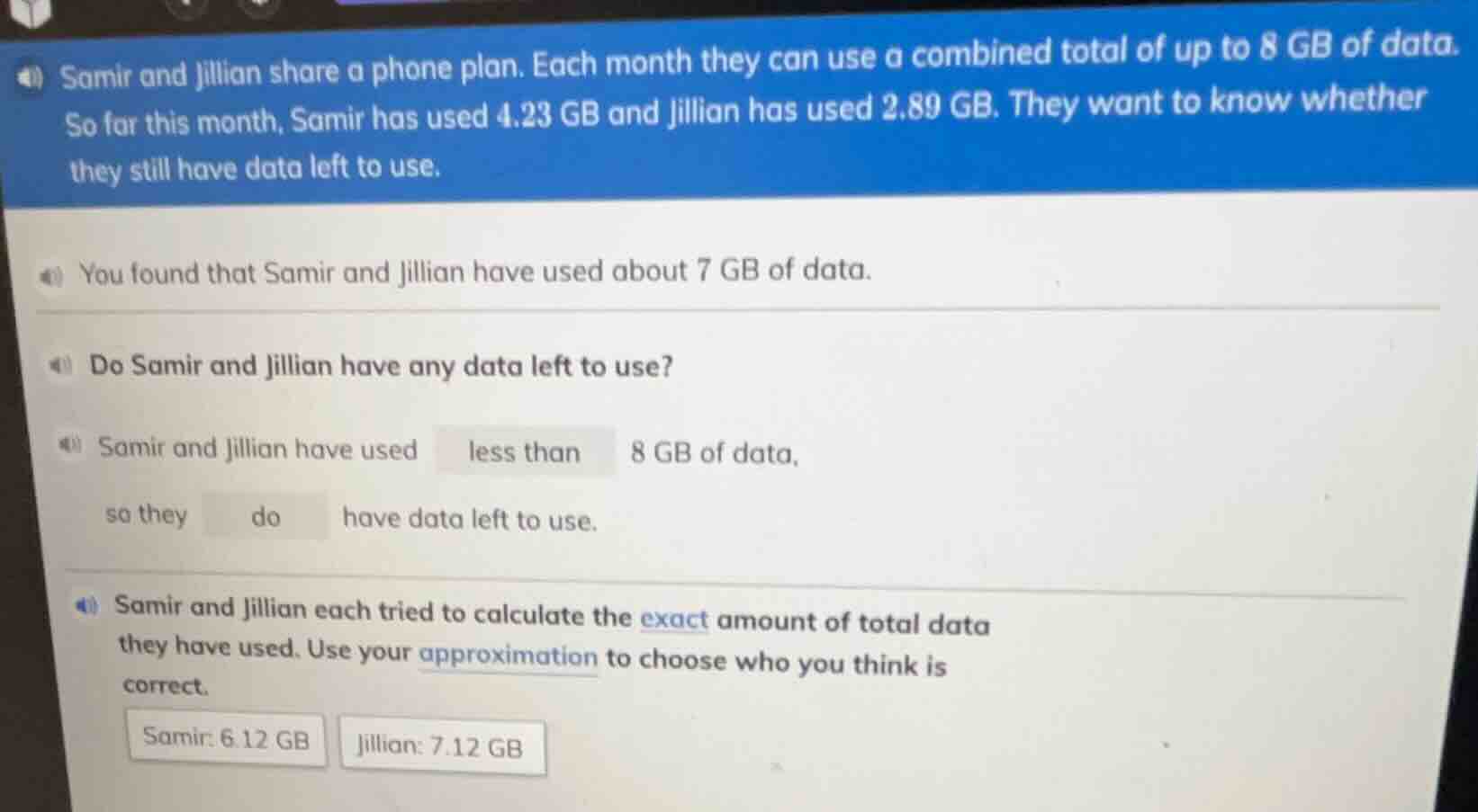 samir and jillian share a phone plan. each month they can use a combine…