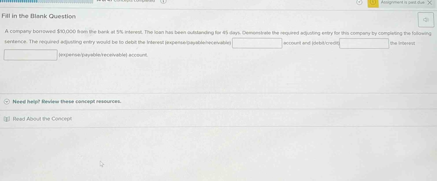 fill in the blank question a company borrowed $10,000 from the bank at …