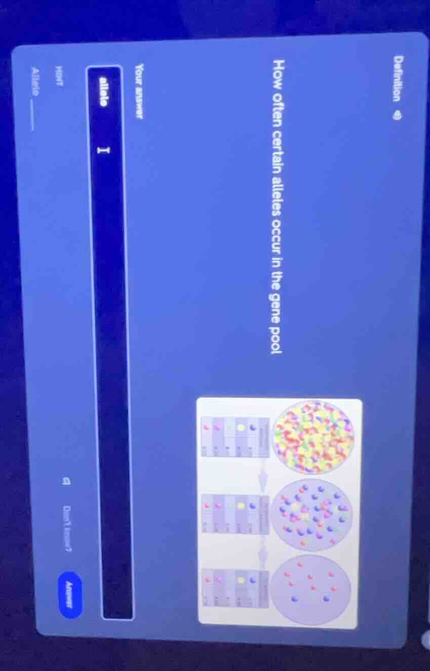 how often certain alleles occur in the gene pool your answer allele i h…