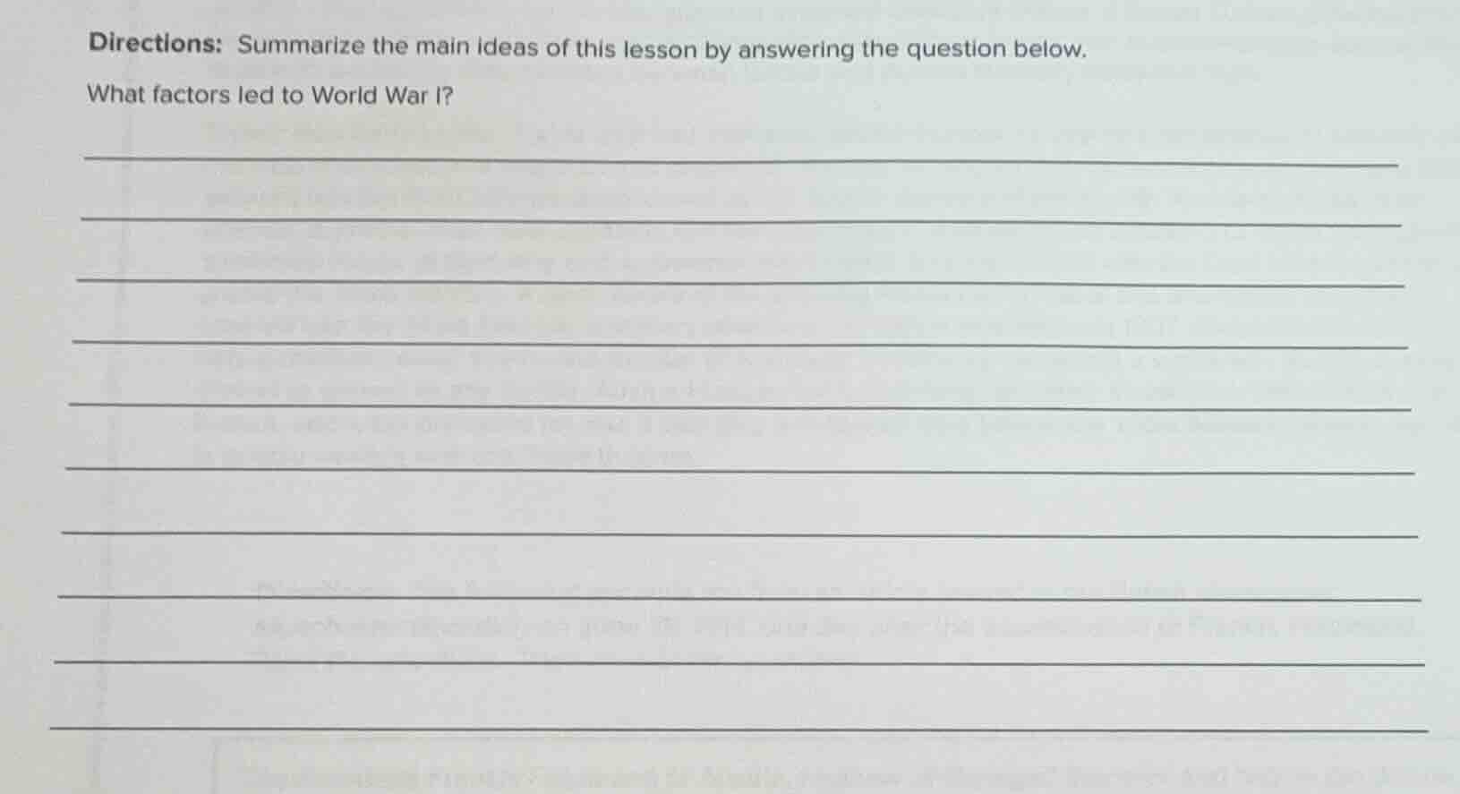 directions: summarize the main ideas of this lesson by answering the qu…