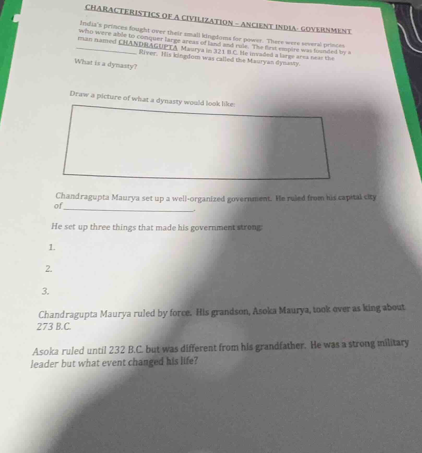 characteristics of a civilization - ancient india- government indias pr…