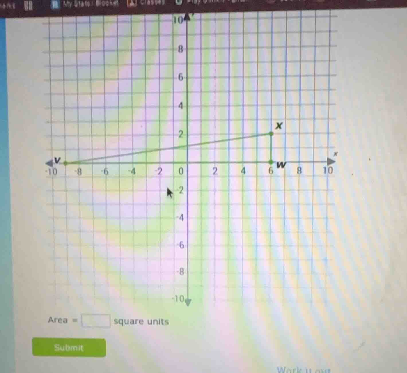 area = $\boldsymbol{square}$ square units submit