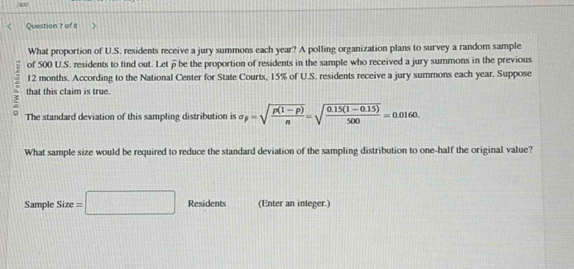 question 7 of 8 what proportion of u.s. residents receive a jury summon…