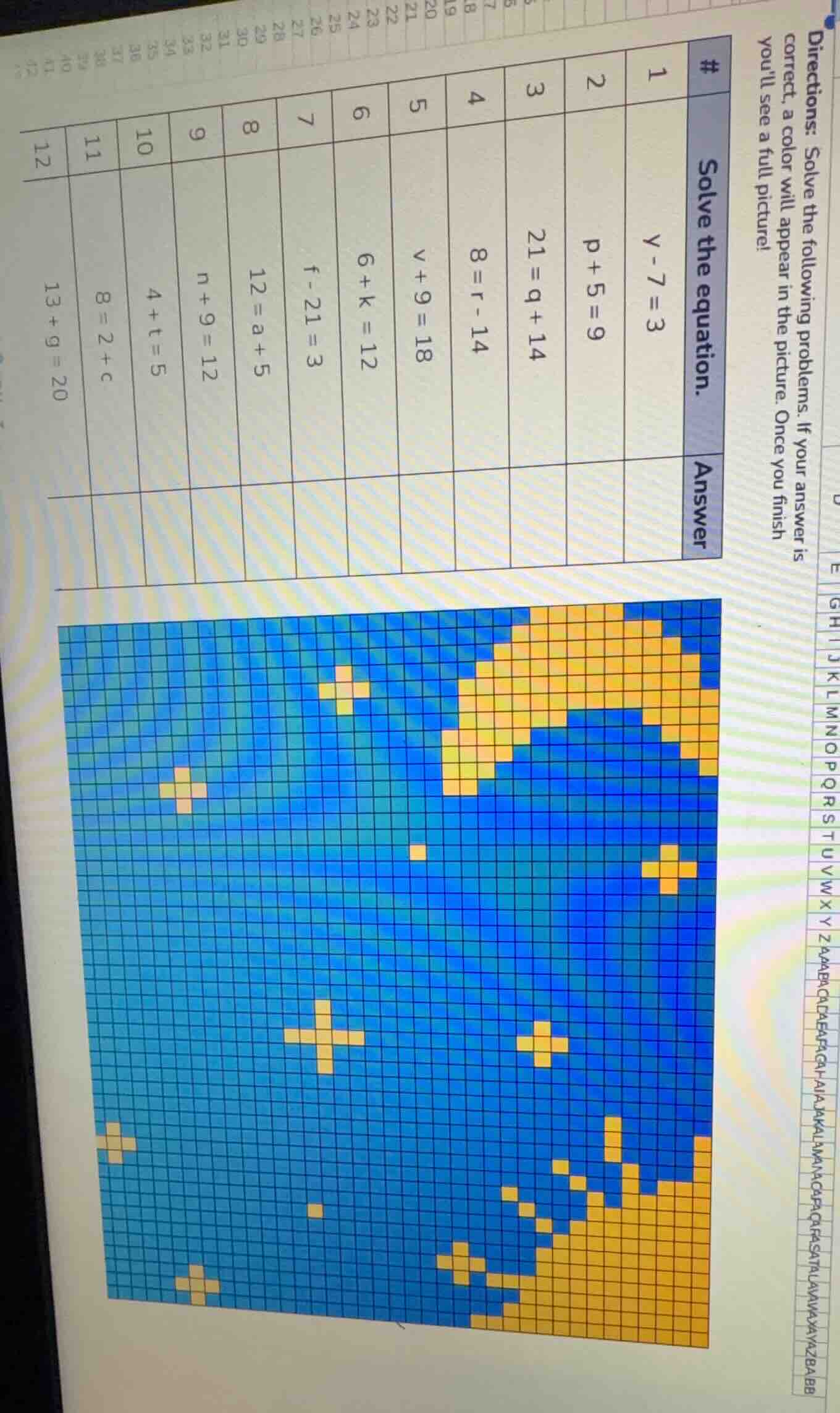 directions: solve the following problems. if your answer is correct, a …