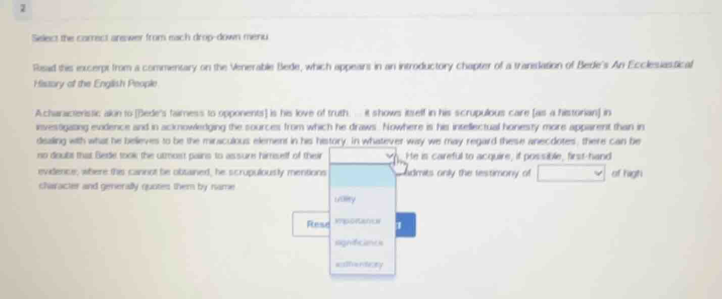2 select the correct answer from each drop-down menu. read this excerpt…