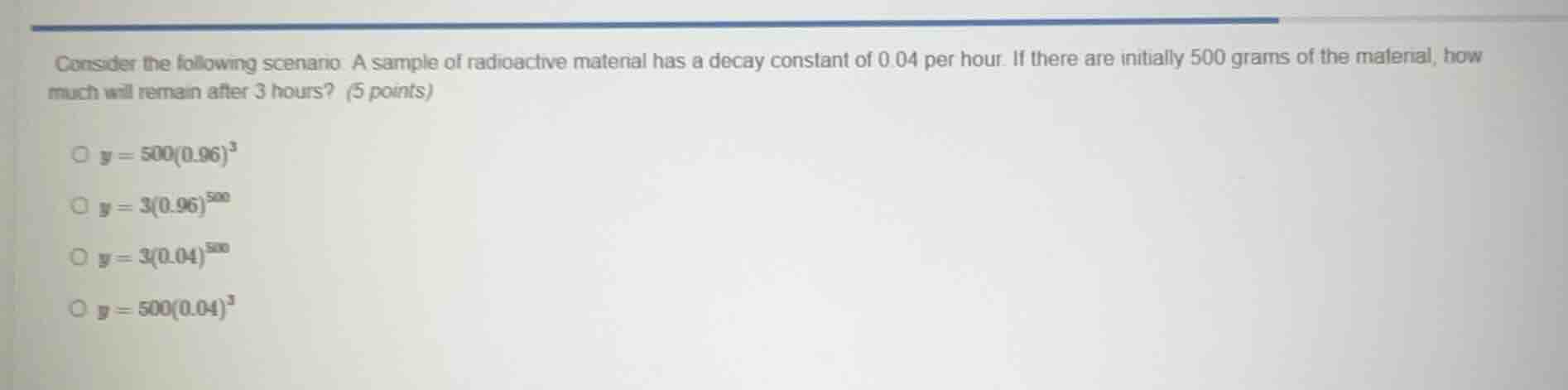 consider the following scenario. a sample of radioactive material has a…