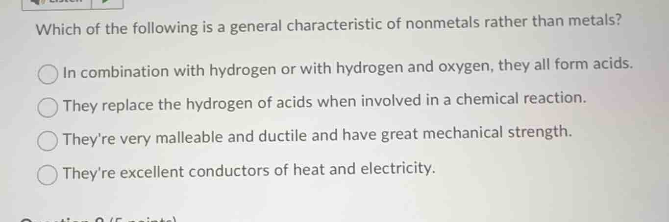 which of the following is a general characteristic of nonmetals rather …