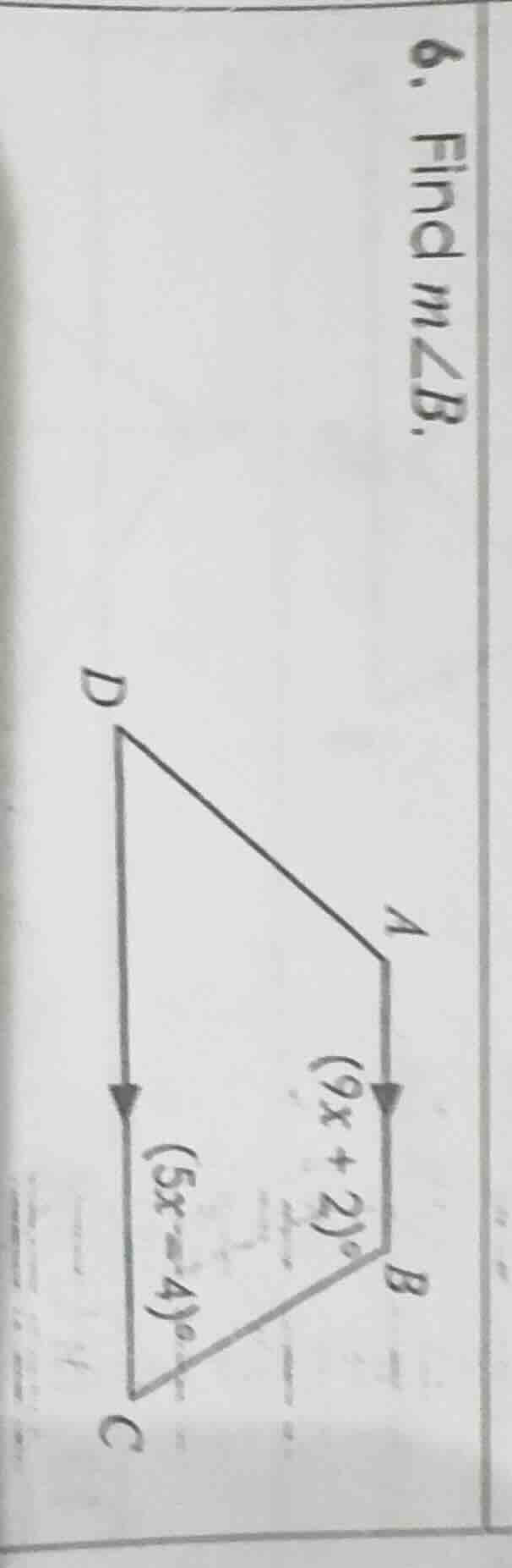 6. find $m\\angle b$.