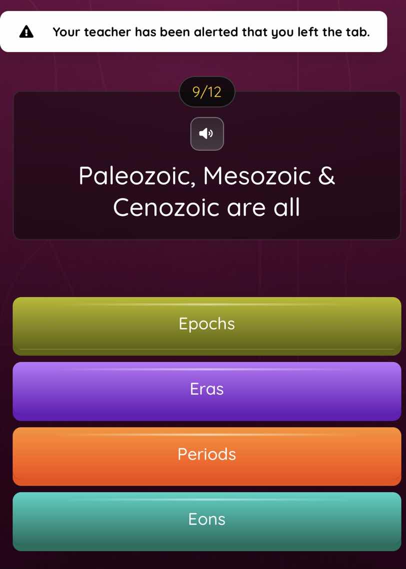⚠️ your teacher has been alerted that you left the tab. 9/12 paleozoic,…