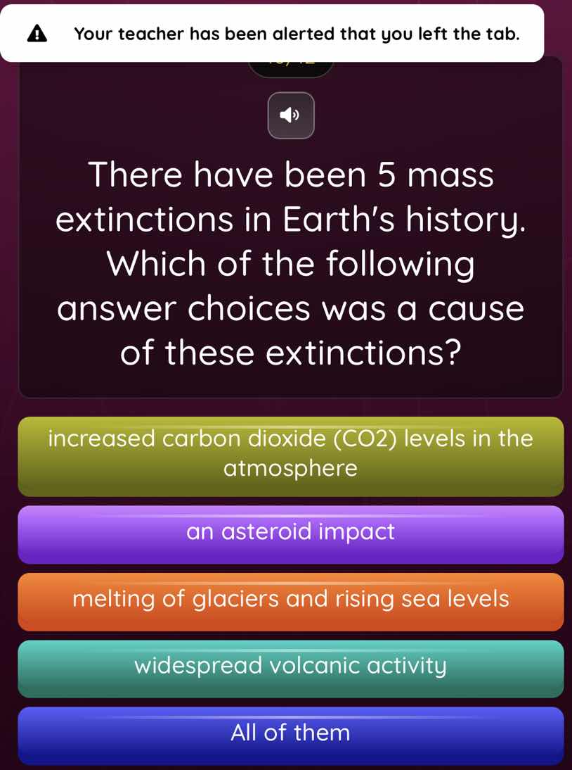 there have been 5 mass extinctions in earths history. which of the foll…