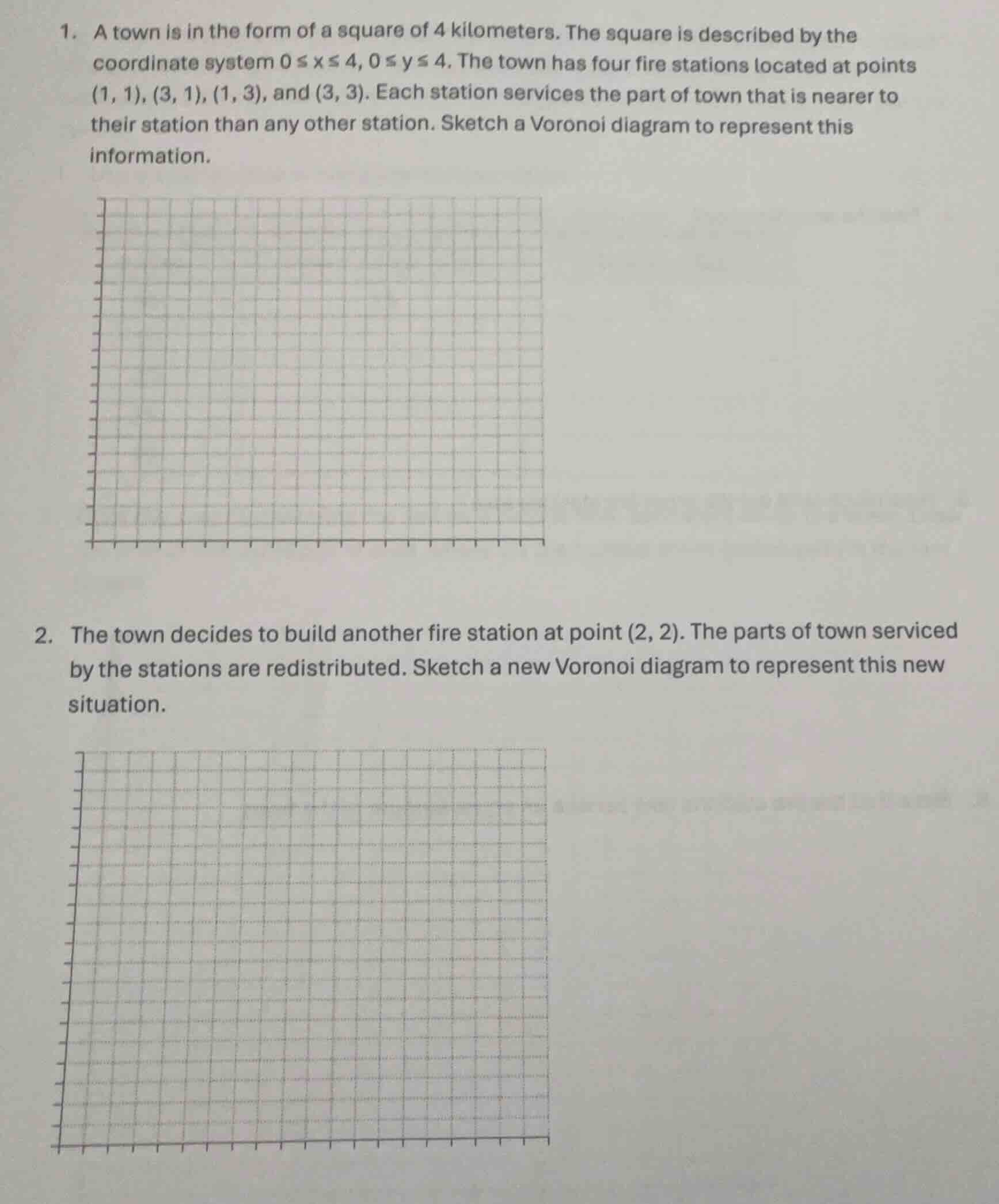 1. a town is in the form of a square of 4 kilometers. the square is des…
