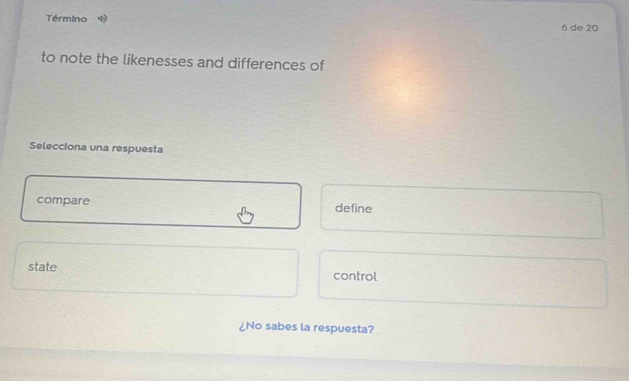término 4)6 de 20to note the likenesses and differences ofselecciona un…