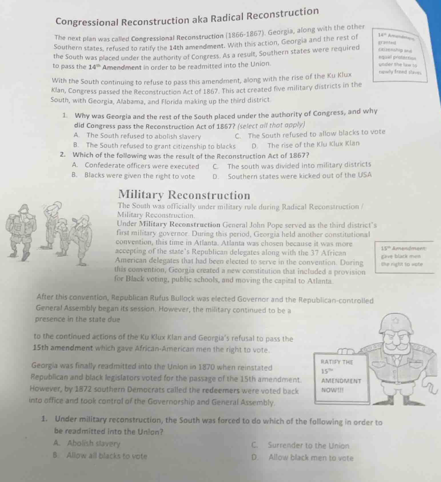 congressional reconstruction aka radical reconstruction the next plan w…