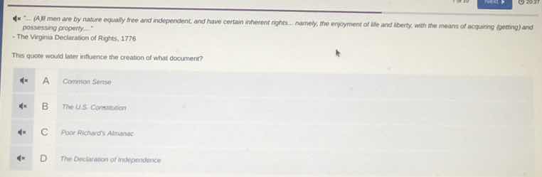 - (all men are by nature equally free and independent, and have certain…