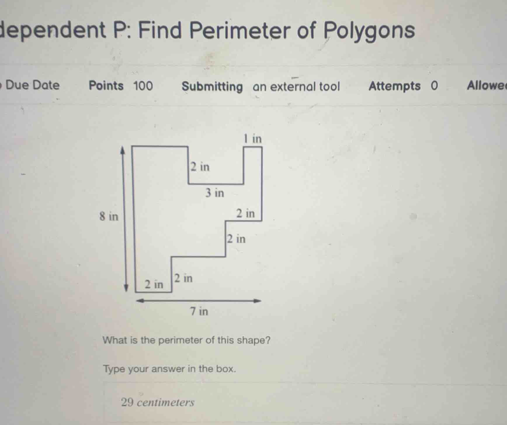dependent p: find perimeter of polygons due date points 100 submitting …