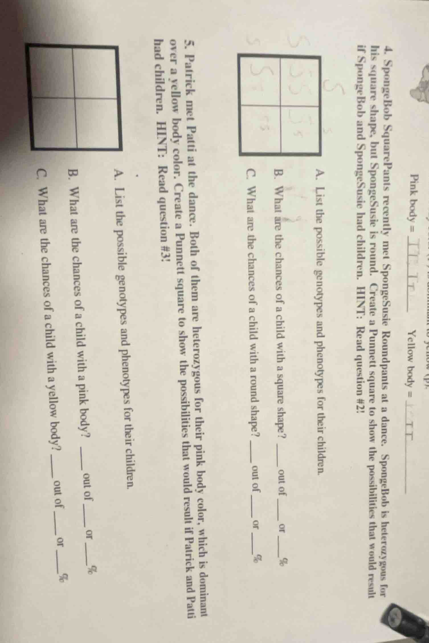 pink body = tt, tt yellow body = tt4. spongebob squarepants recently me…