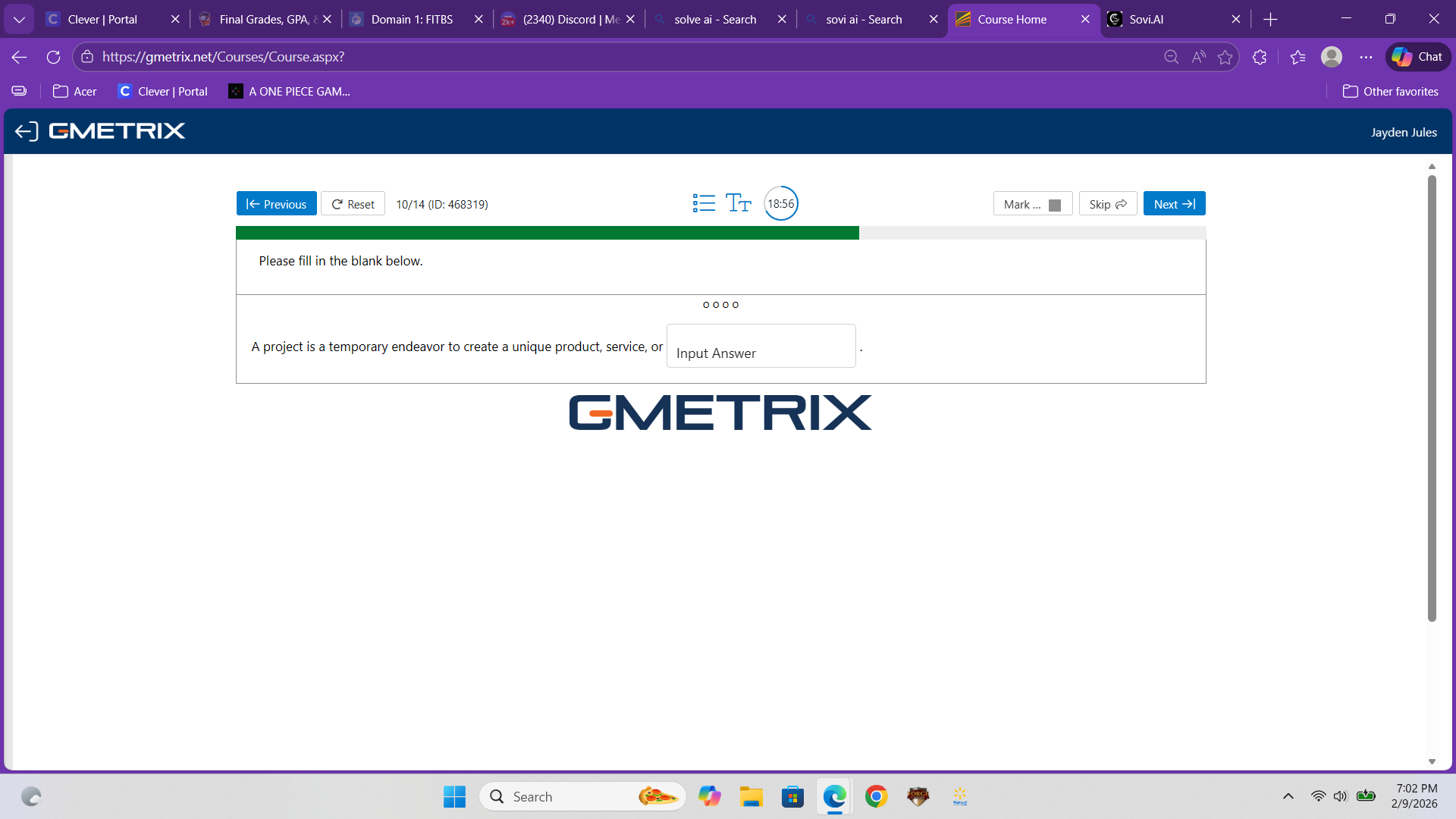 please fill in the blank below. a project is a temporary endeavor to cr…