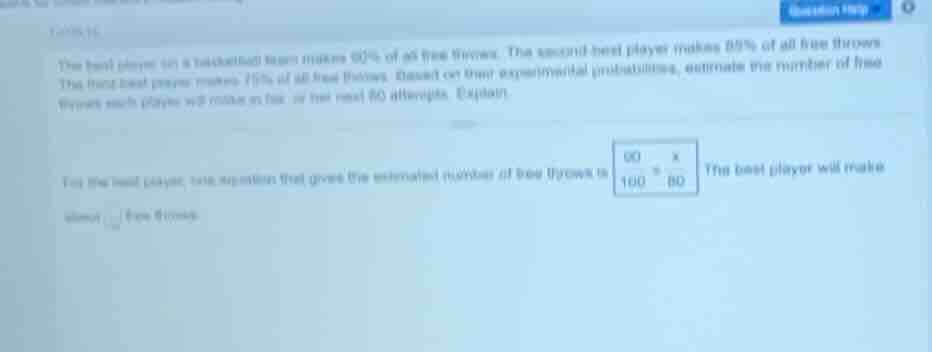 the best player on a basketball team makes 90% of all free throws. the …