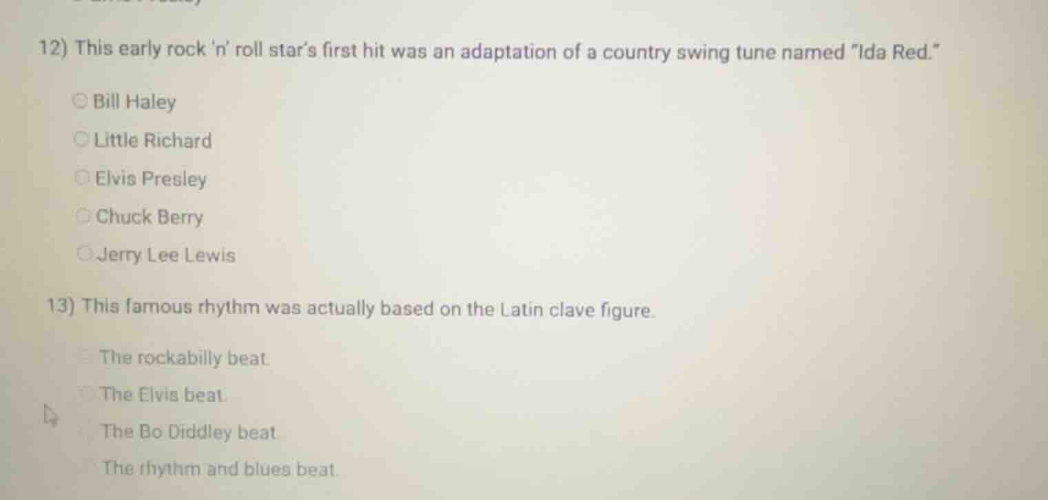 12) this early rock n roll stars first hit was an adaptation of a count…
