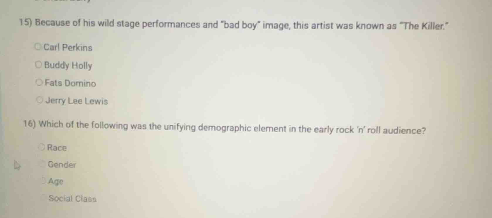 15) because of his wild stage performances and \bad boy\ image, this ar…