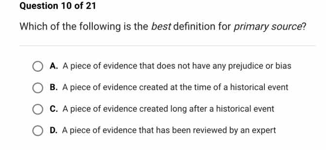 question 10 of 21 which of the following is the best definition for pri…