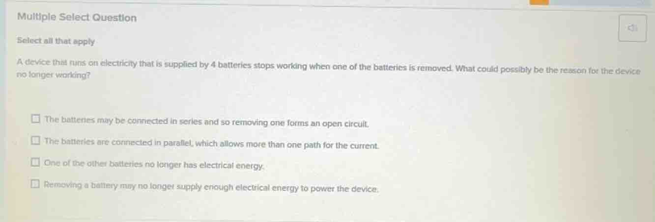 multiple select question select all that apply a device that runs on el…