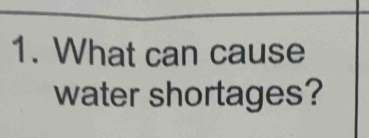 1. what can cause water shortages?