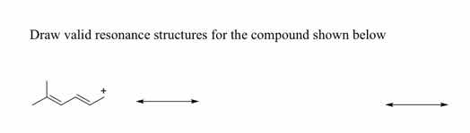draw valid resonance structures for the compound shown below