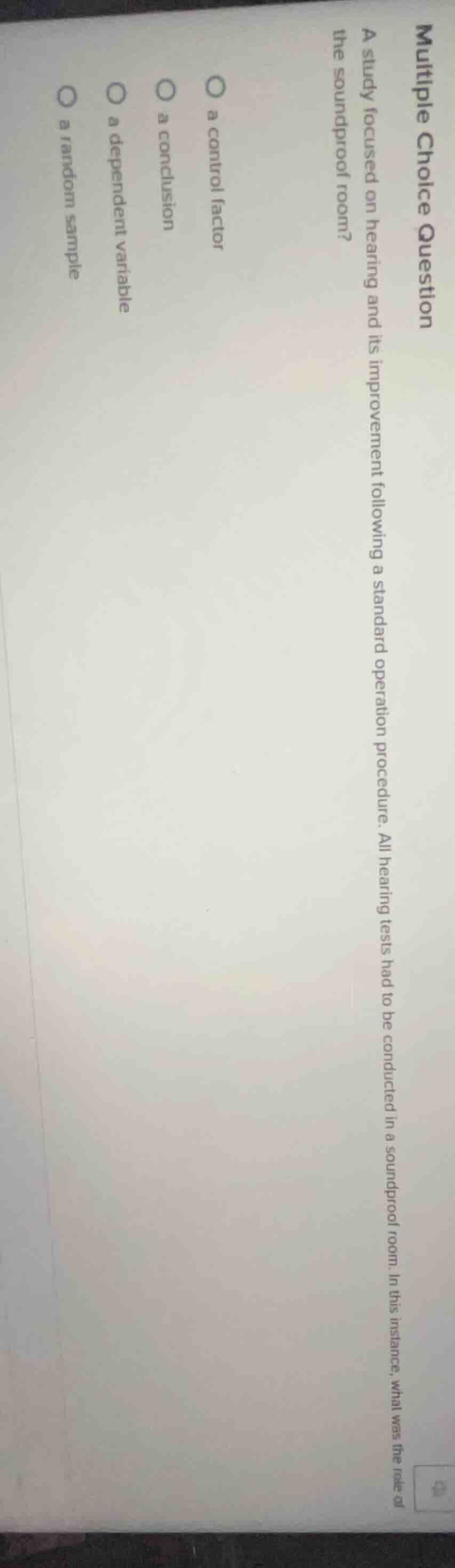 multiple choice question a study focused on hearing and its improvement…