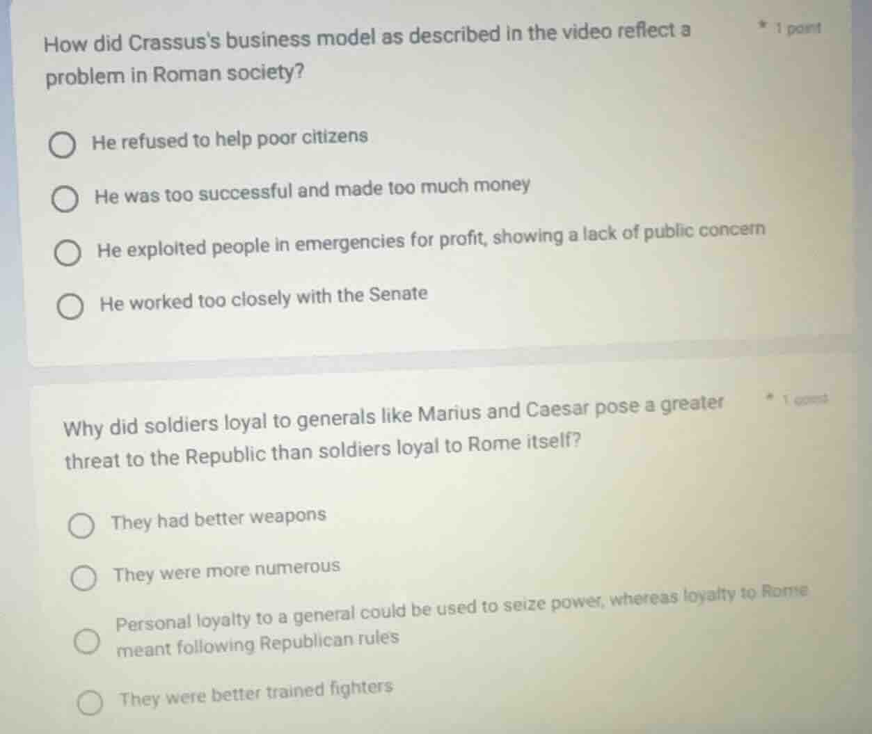 how did crassuss business model as described in the video reflect a pro…