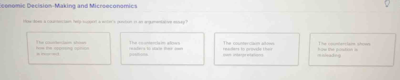 economic decision-making and microeconomics how does a counterclaim hel…