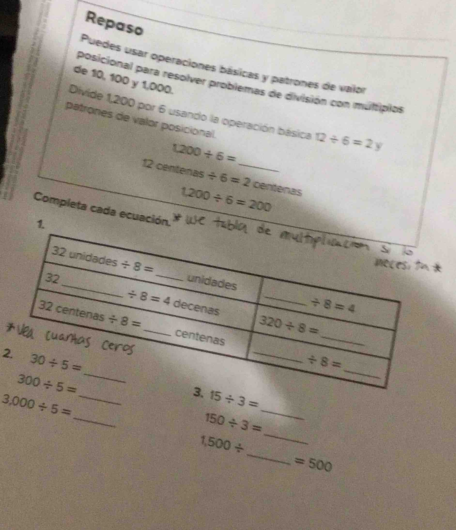 repaso puedes usar operaciones básicas y patrones de valor posicional p…