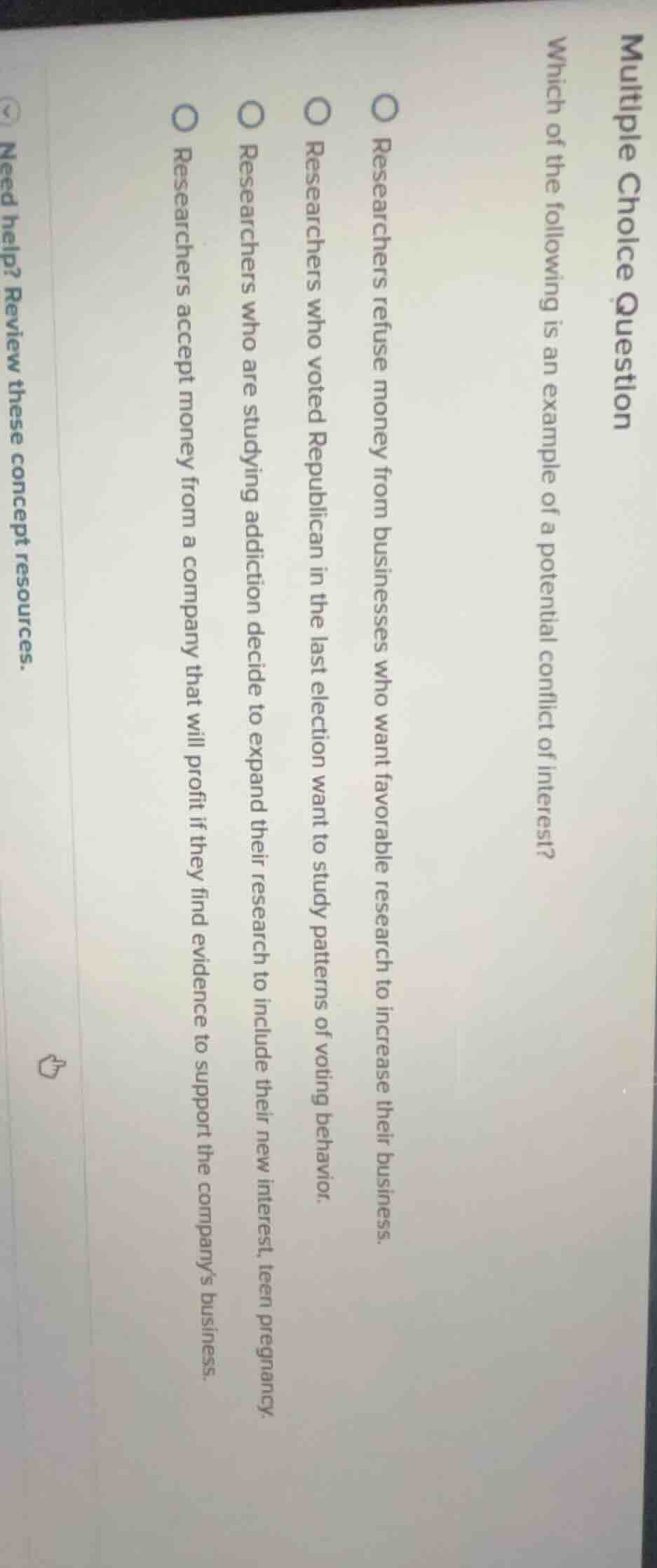 multiple choice question which of the following is an example of a pote…