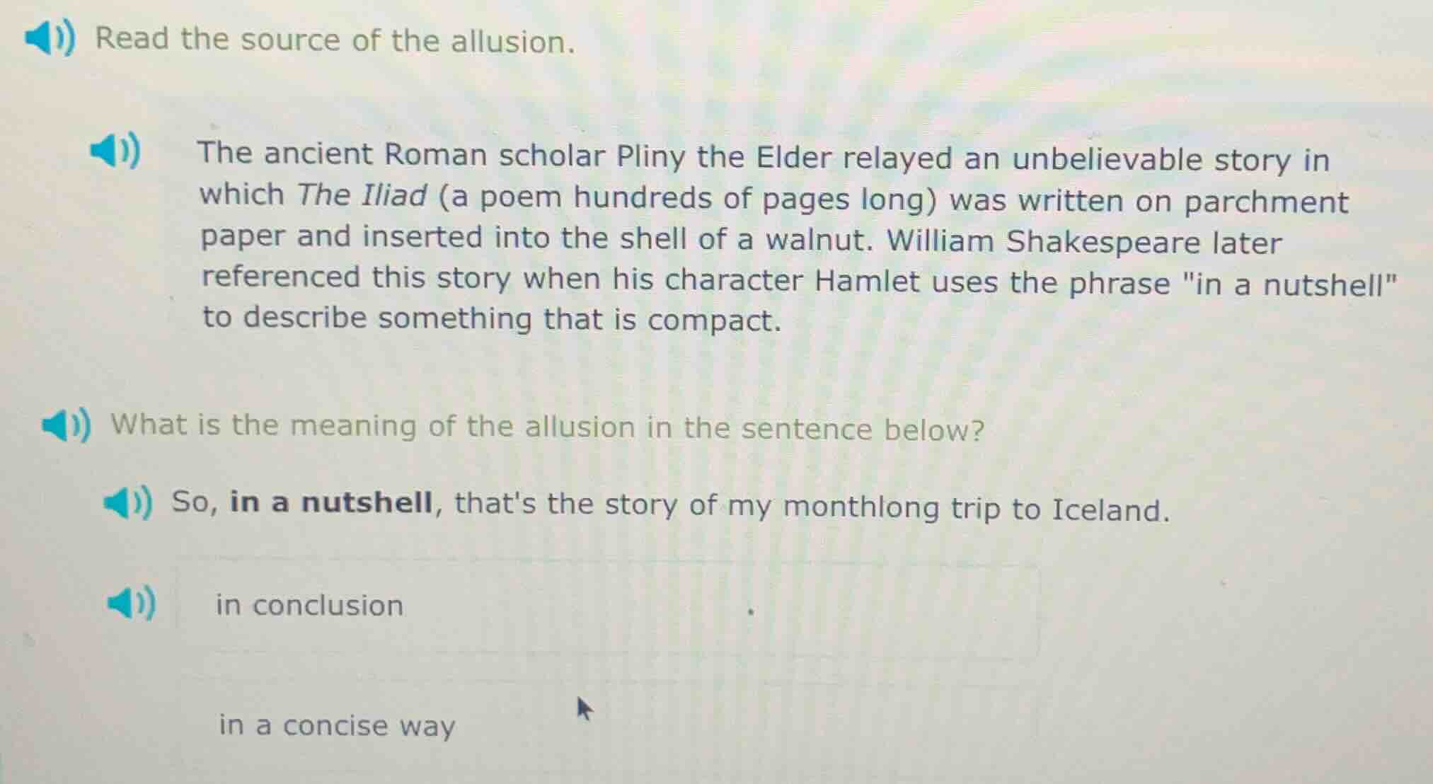 read the source of the allusion. the ancient roman scholar pliny the el…