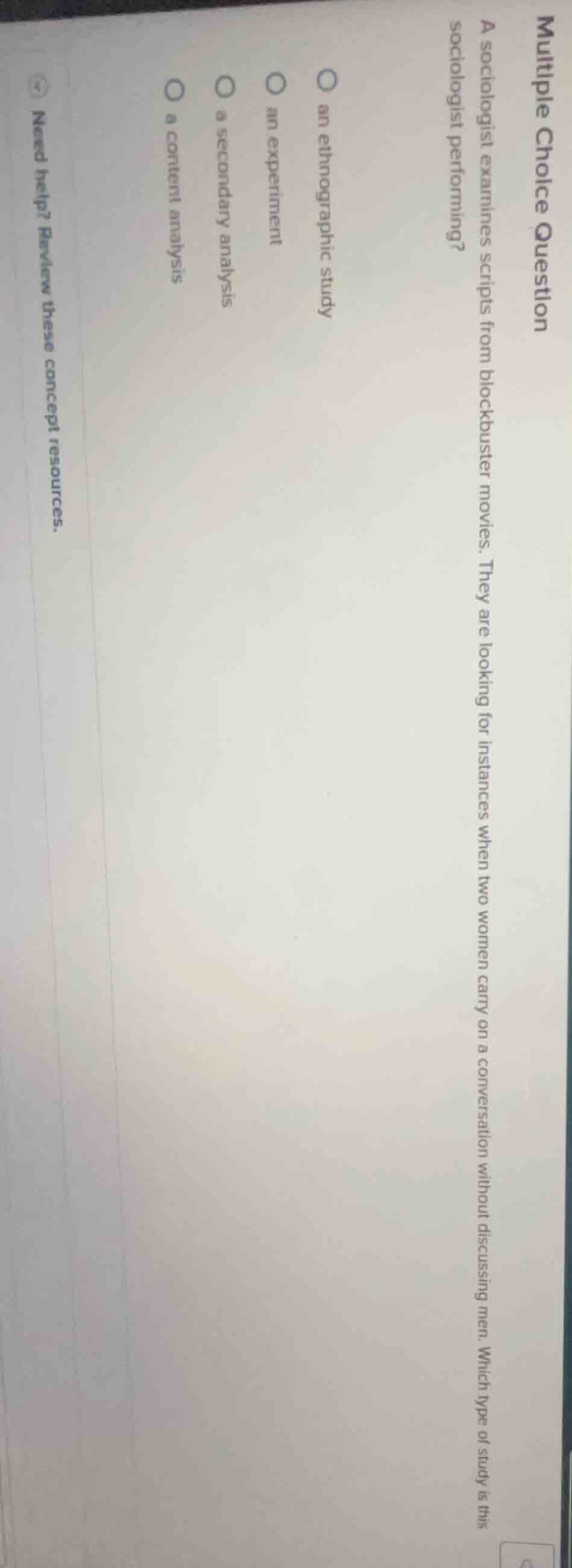 multiple choice question a sociologist examines scripts from blockbuste…